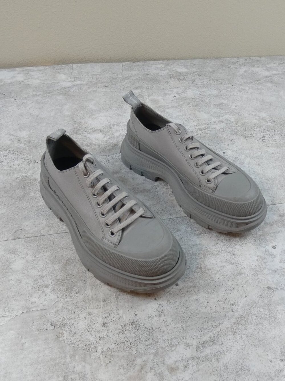 Alexander McQueen Shoe Grey Tread Slick Chunky  Comfort